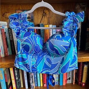 SHEIN Blue Corset Blouse